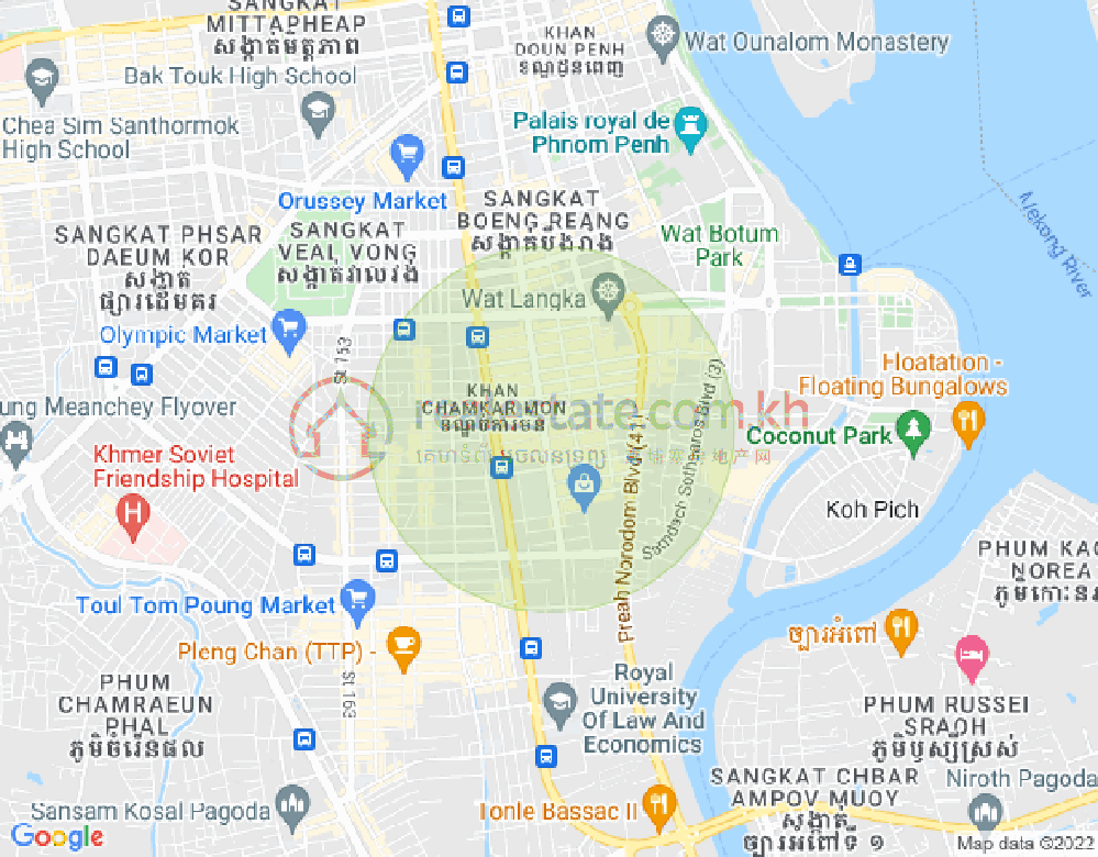 만경강2부구(BKK2), 벙껭깡, 프놈펜 지도