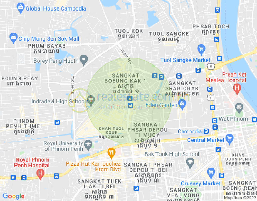 万谷湖1分区, 堆谷区, 金边地图