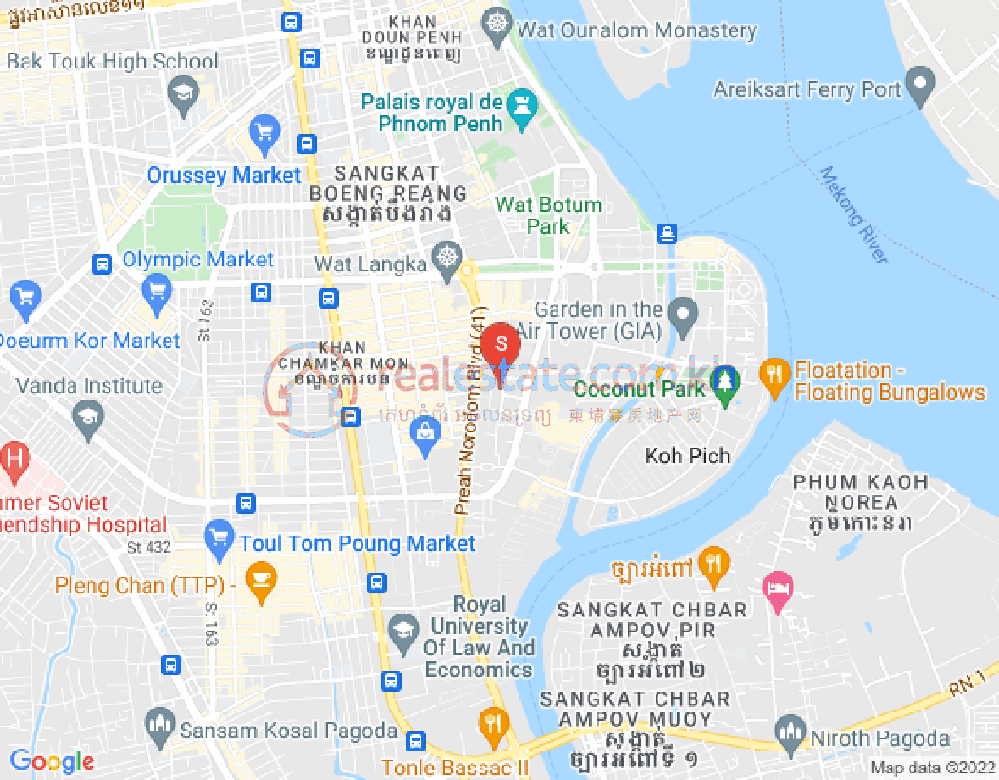 Map of BKK 3, Boeng Keng Kang, Phnom Penh
