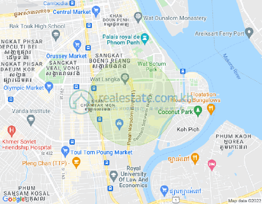 Map of BKK 1, Boeng Keng Kang, Phnom Penh