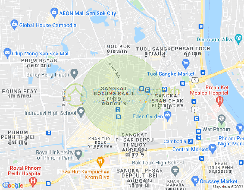 万谷湖1分区, 堆谷区, 金边地图