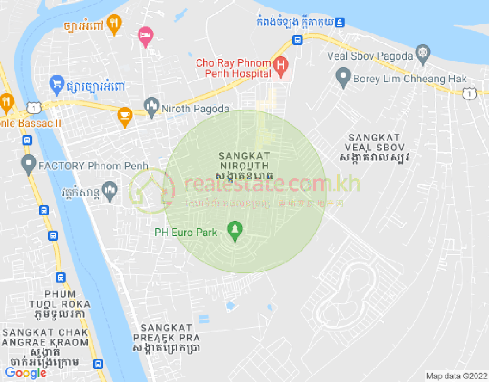 Map of Nirouth, Chbar Ampov, Phnom Penh