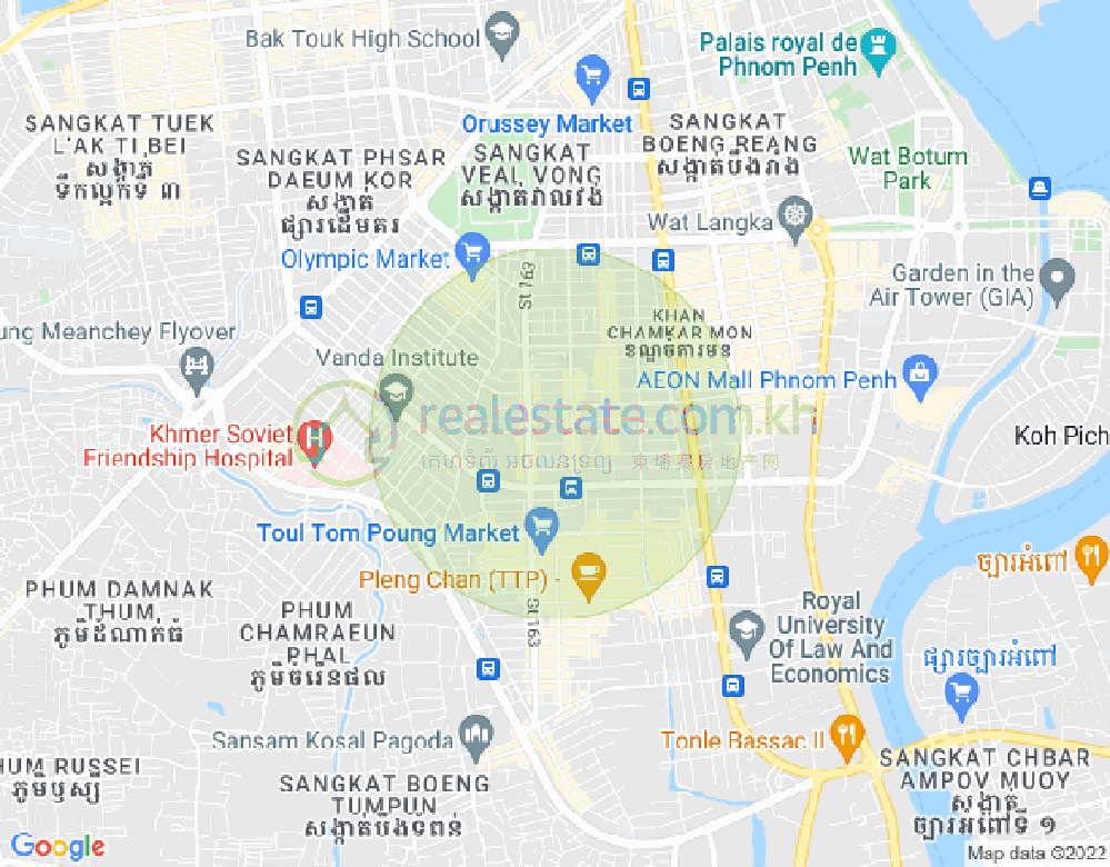 Map of BKK 3, Boeng Keng Kang, Phnom Penh
