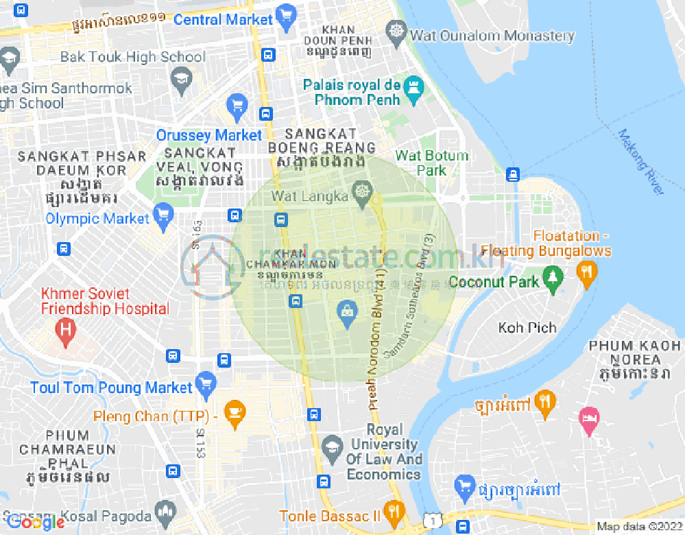 Map of BKK 1, Boeng Keng Kang, Phnom Penh
