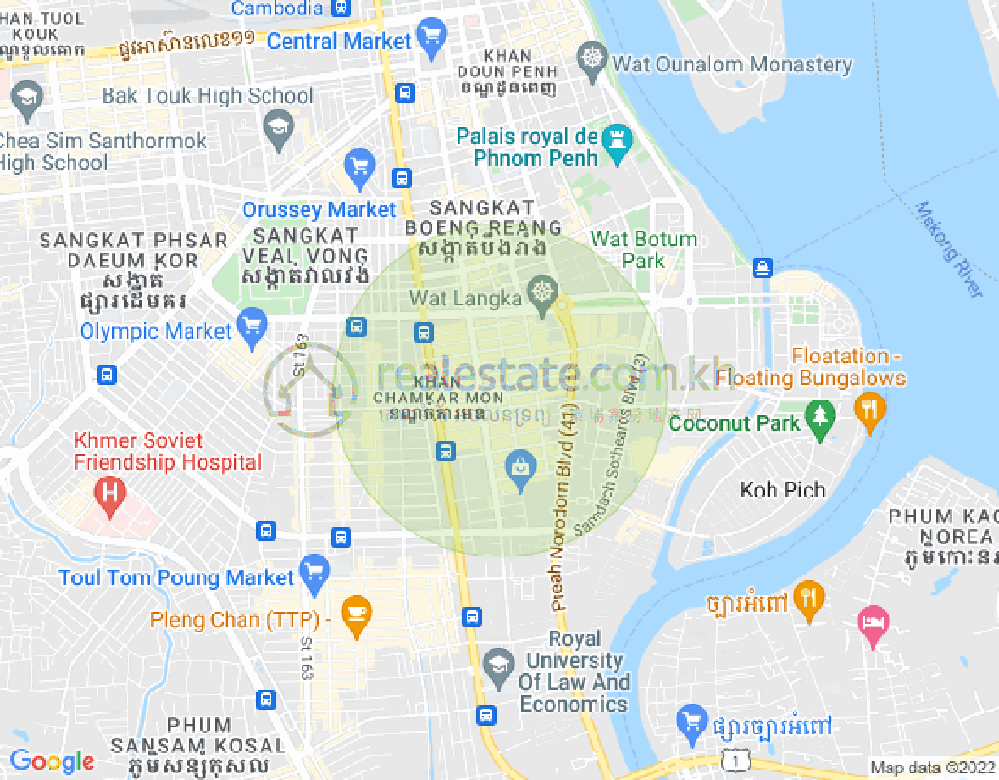 Map of BKK 1, Boeng Keng Kang, Phnom Penh