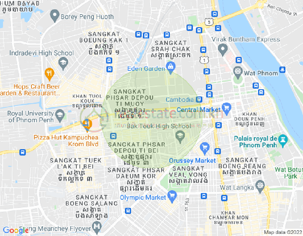 Mapa: Mittapheap, 7 Makara, Phnom Penh