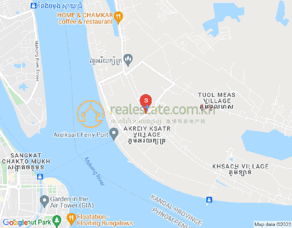 Map of Akreiy Ksatr, Lvea Aem, Kandal