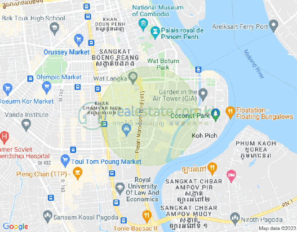 万谷湖1分区, 堆谷区, 金边地图
