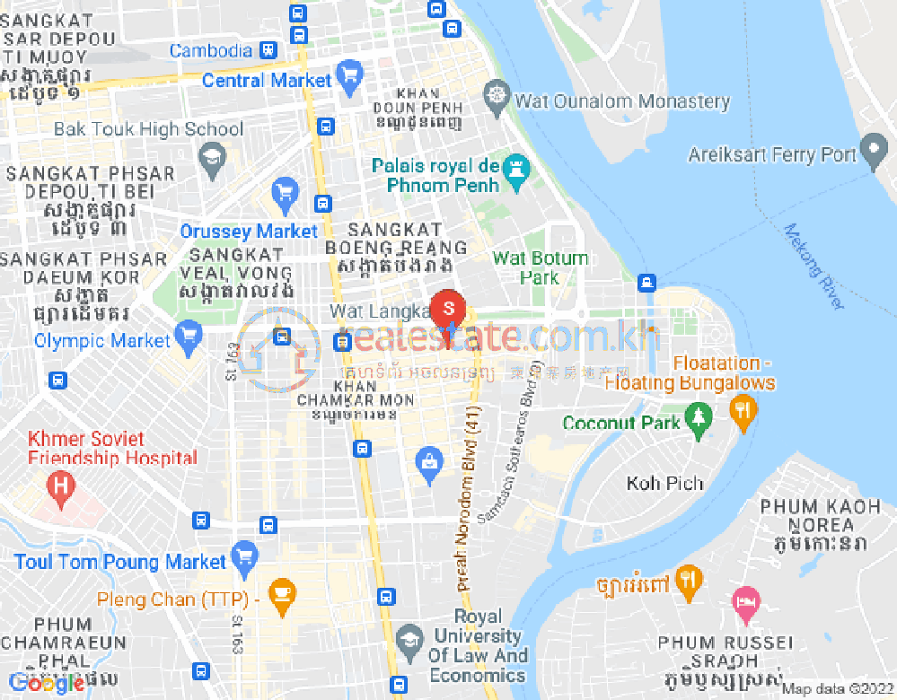 万景岗1分区（BKK1), 波哥堪, 金边地图