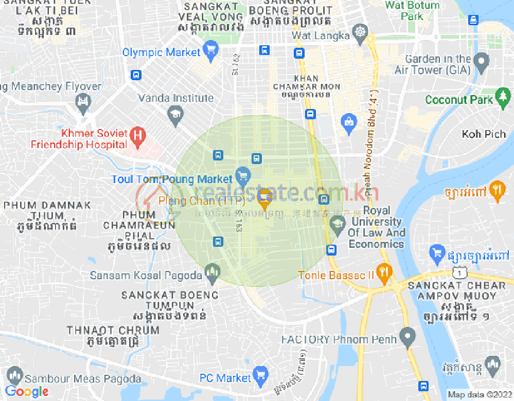 주더분1구역, 짬까몬, 프놈펜 지도