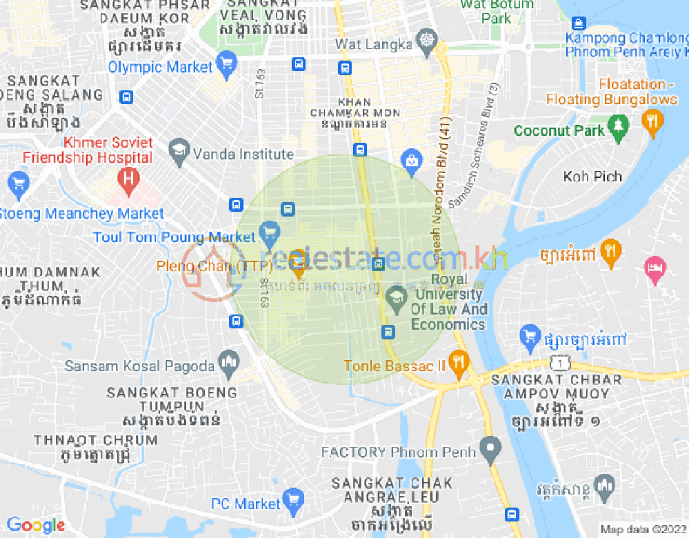 Карта Тул Том Пунг 1, Чамкармон, Пномпень