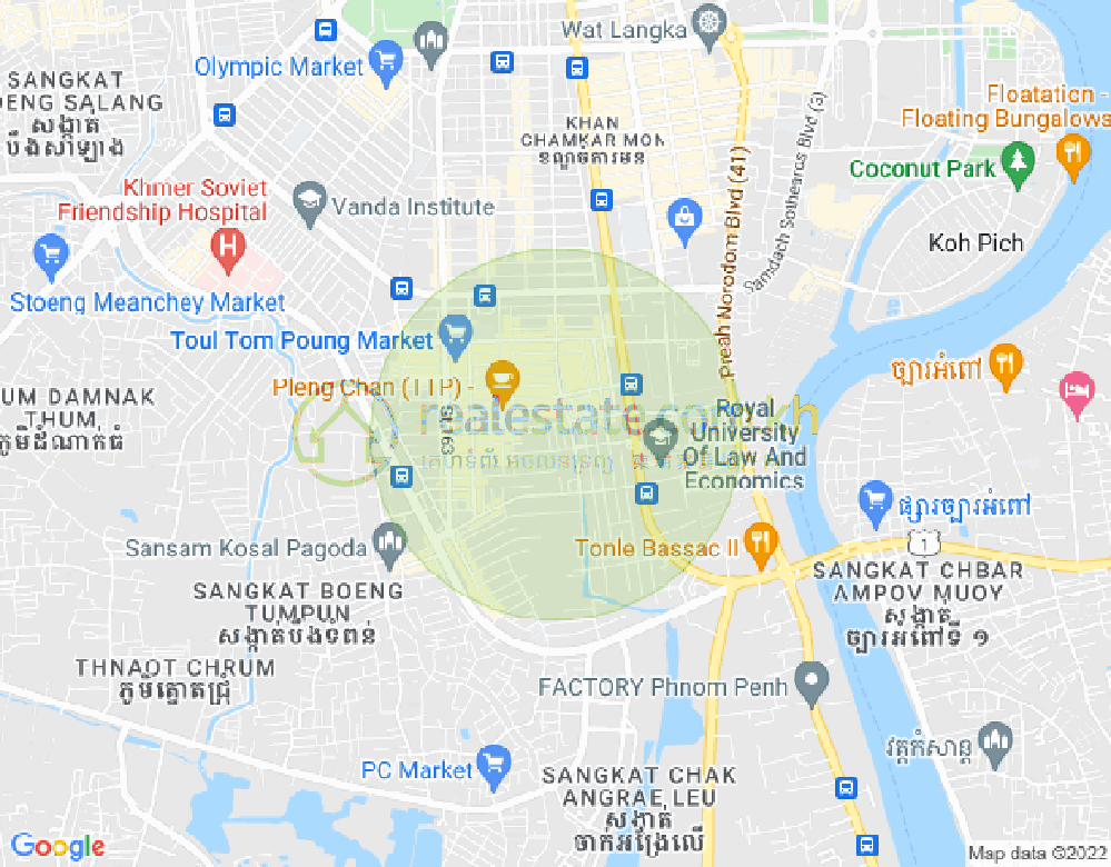Mapa: Boeung Trabek, Chamkarmon, Phnom Penh