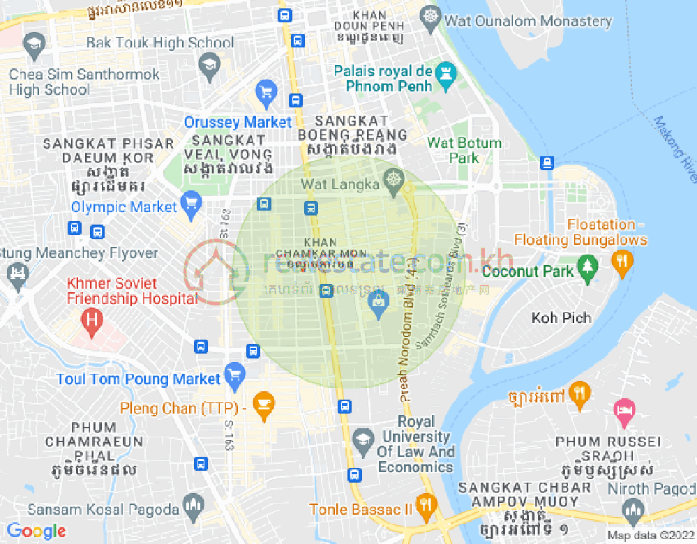 Map of BKK 1, Boeng Keng Kang, Phnom Penh