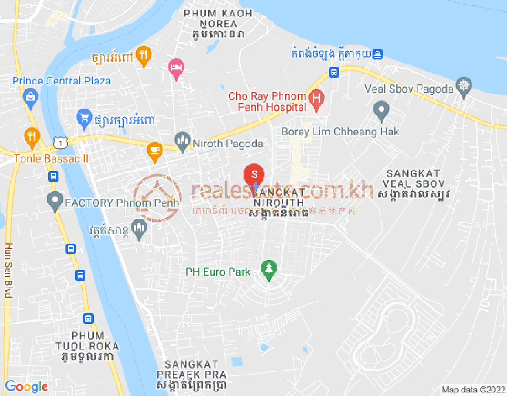 Map of Nirouth, Chbar Ampov, Phnom Penh