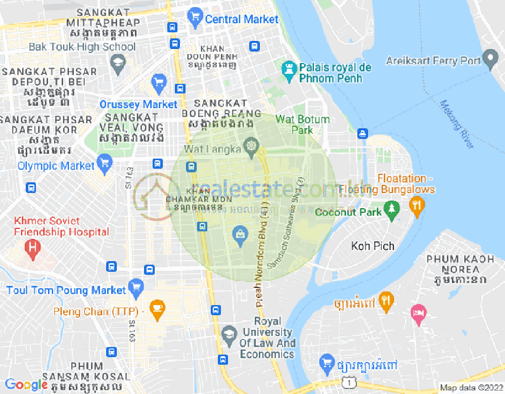 Map of BKK 1, Boeng Keng Kang, Phnom Penh