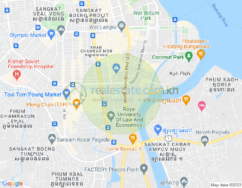 Map of BKK 1, Boeng Keng Kang, Phnom Penh