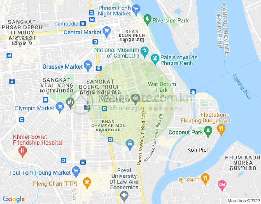 Map of BKK 1, Boeng Keng Kang, Phnom Penh