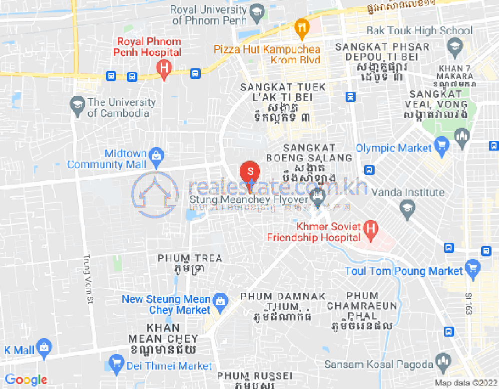 Mapa: Ou Baek K'am, Sen Sok, Phnom Penh