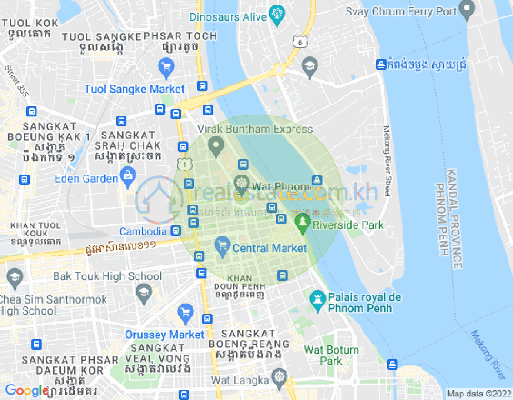 Carte de Wat Phnom, Daun Penh, Phnom Penh