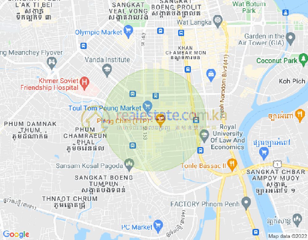 Mapa: Toul Tum Poung 1, Chamkarmon, Phnom Penh