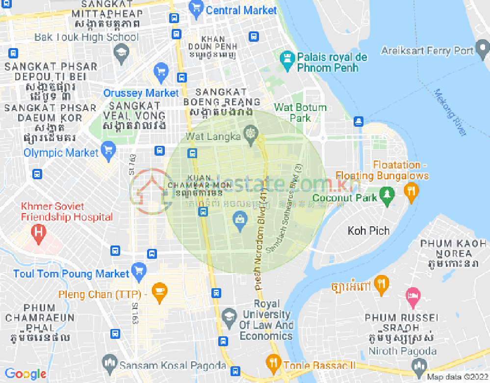 Map of BKK 1, Boeng Keng Kang, Phnom Penh