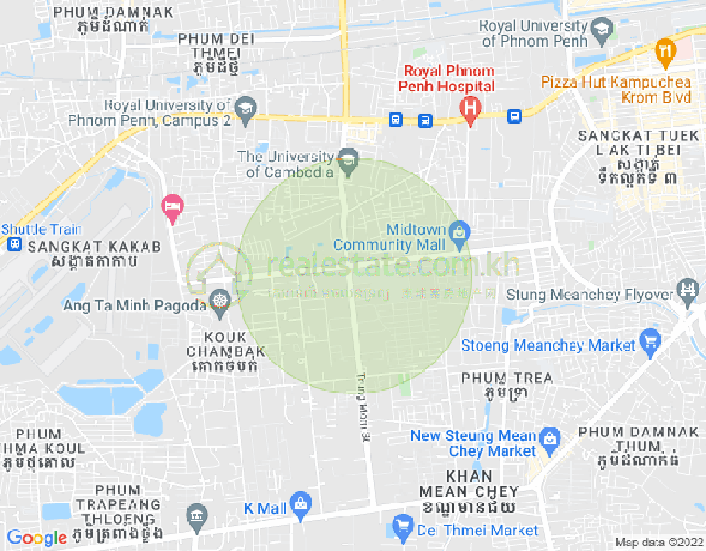ផែនទី ទឹកថ្លា, សែនសុខ, ភ្នំពេញ