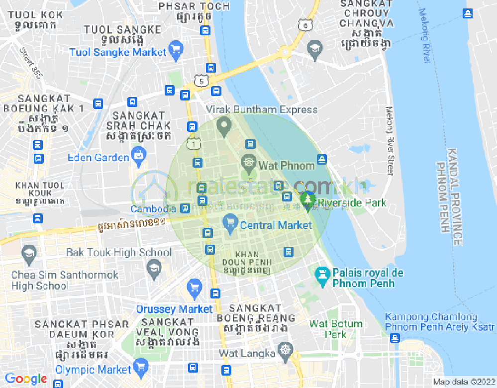 Карта Ват Пном, Доун Пень, Пномпень