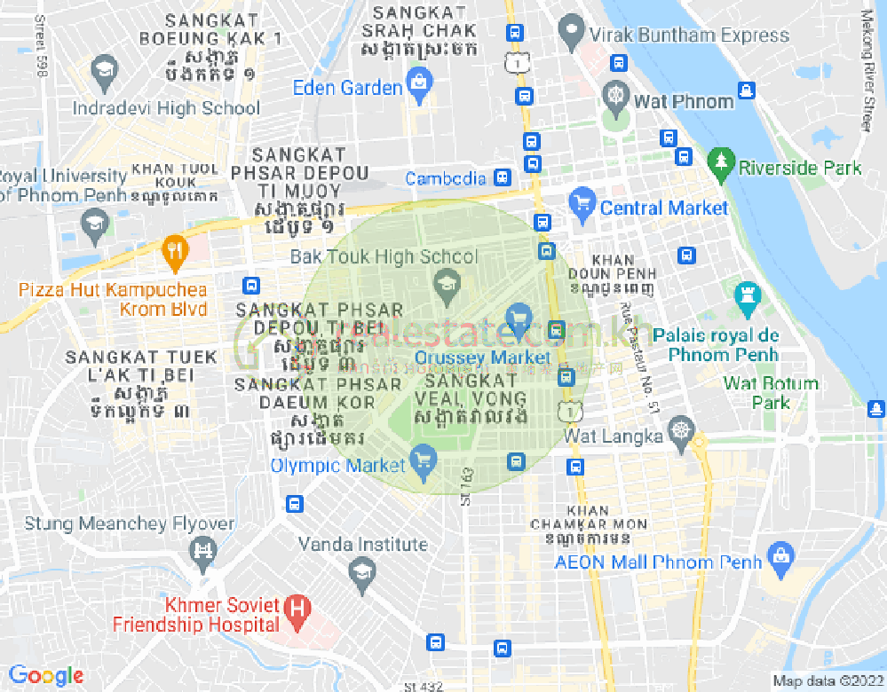 Map of Veal Vong, 7 Makara, Phnom Penh