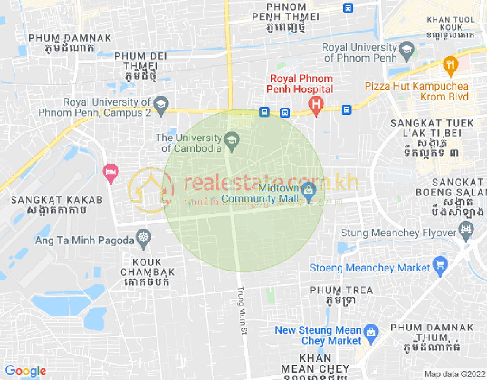 Mapa: Tuek Thla, Sen Sok, Phnom Penh