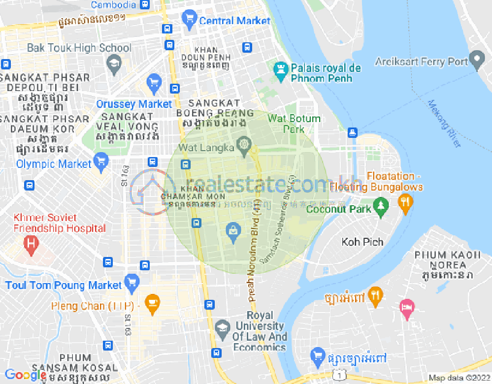 Carte de BKK 2, Boeng Keng Kang, Phnom Penh