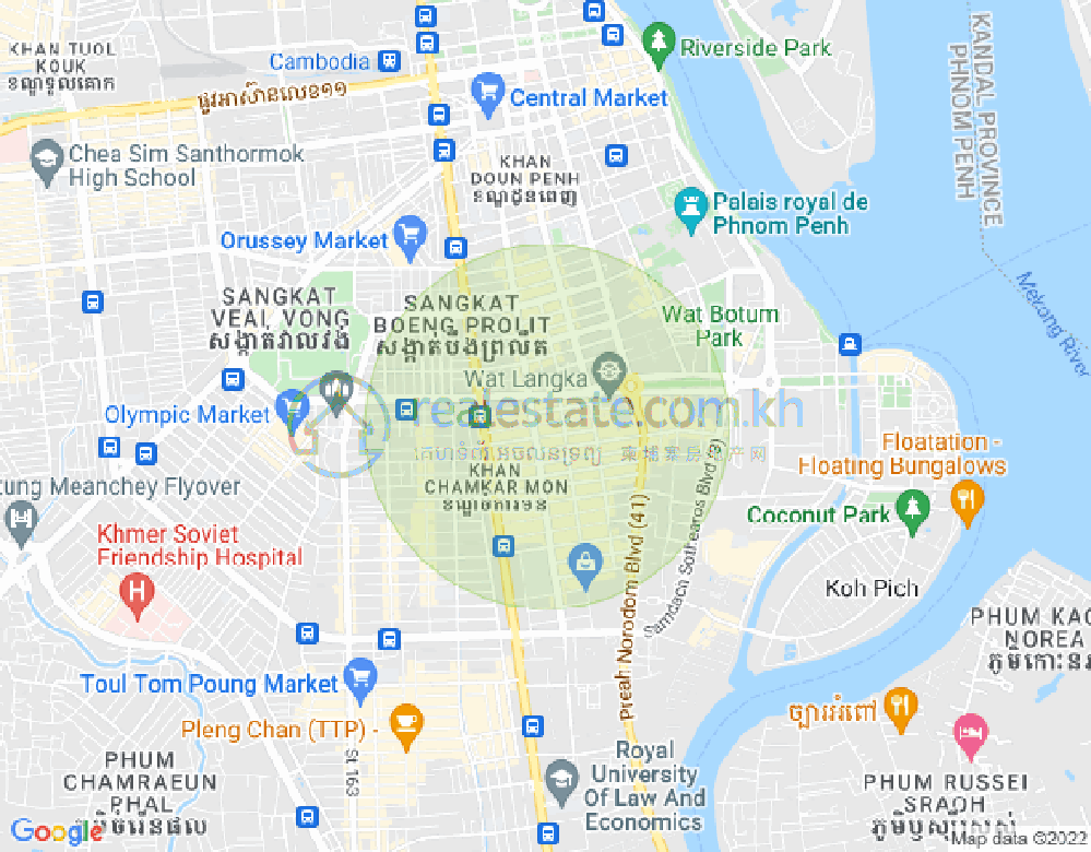 Map of BKK 1, Boeng Keng Kang, Phnom Penh