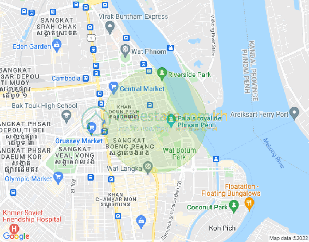 Mapa: BKK 2, Boeng Keng Kang, Phnom Penh