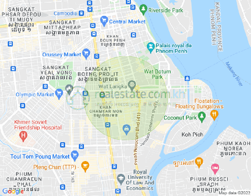 Carte de BKK 1, Boeng Keng Kang, Phnom Penh