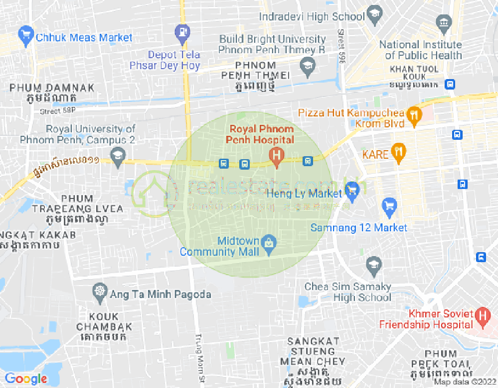 Tuek Thla屯, 森速区, 金边地图