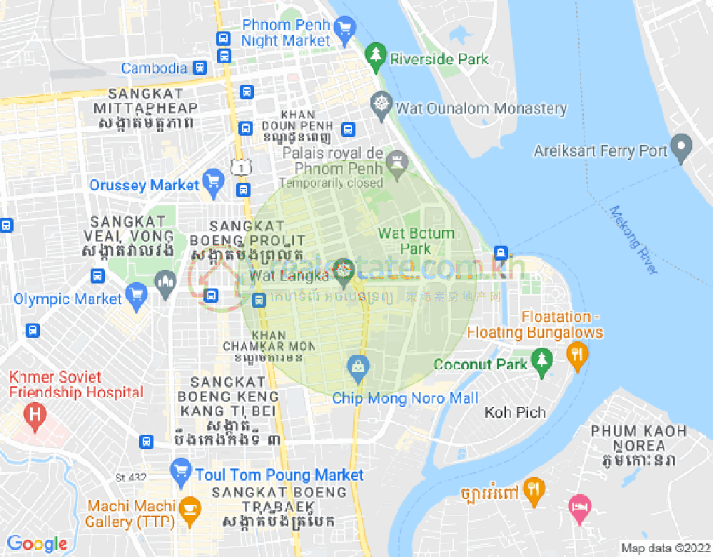 Map of BKK 3, Boeng Keng Kang, Phnom Penh