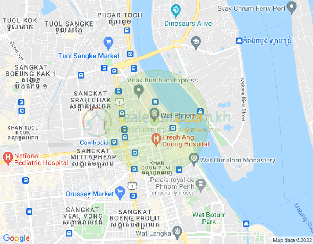四臂湾分区, 隆边区, 金边地图
