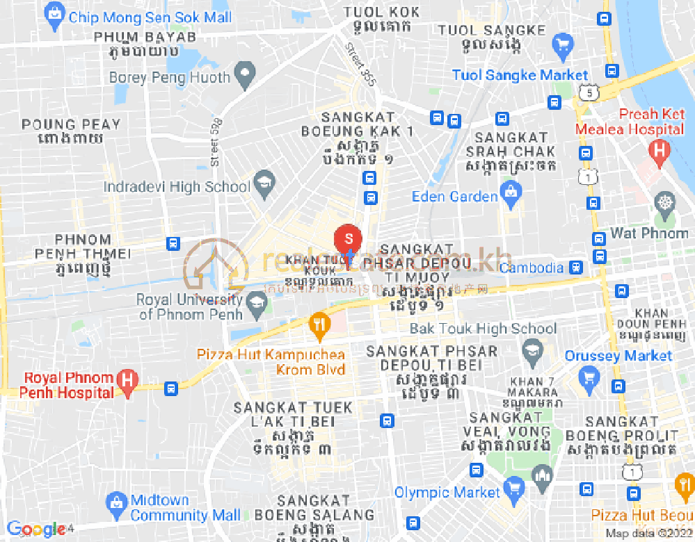 堆谷区, 金边地图