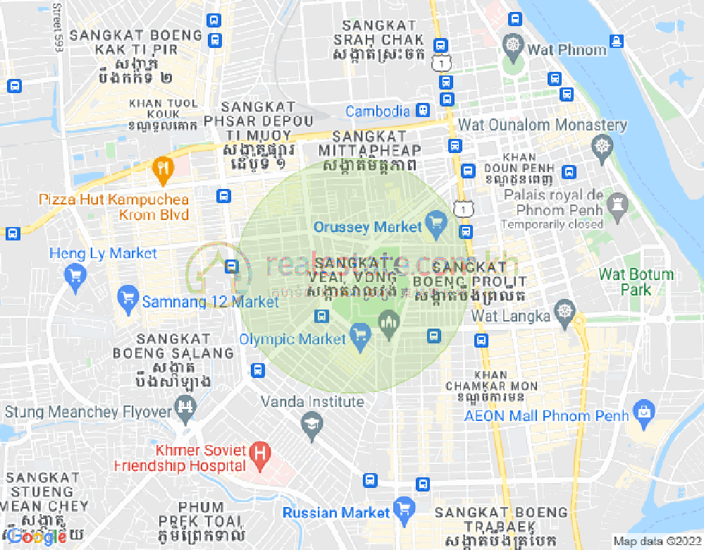 Veal Vong镇, 马卡拉区, 金边地图