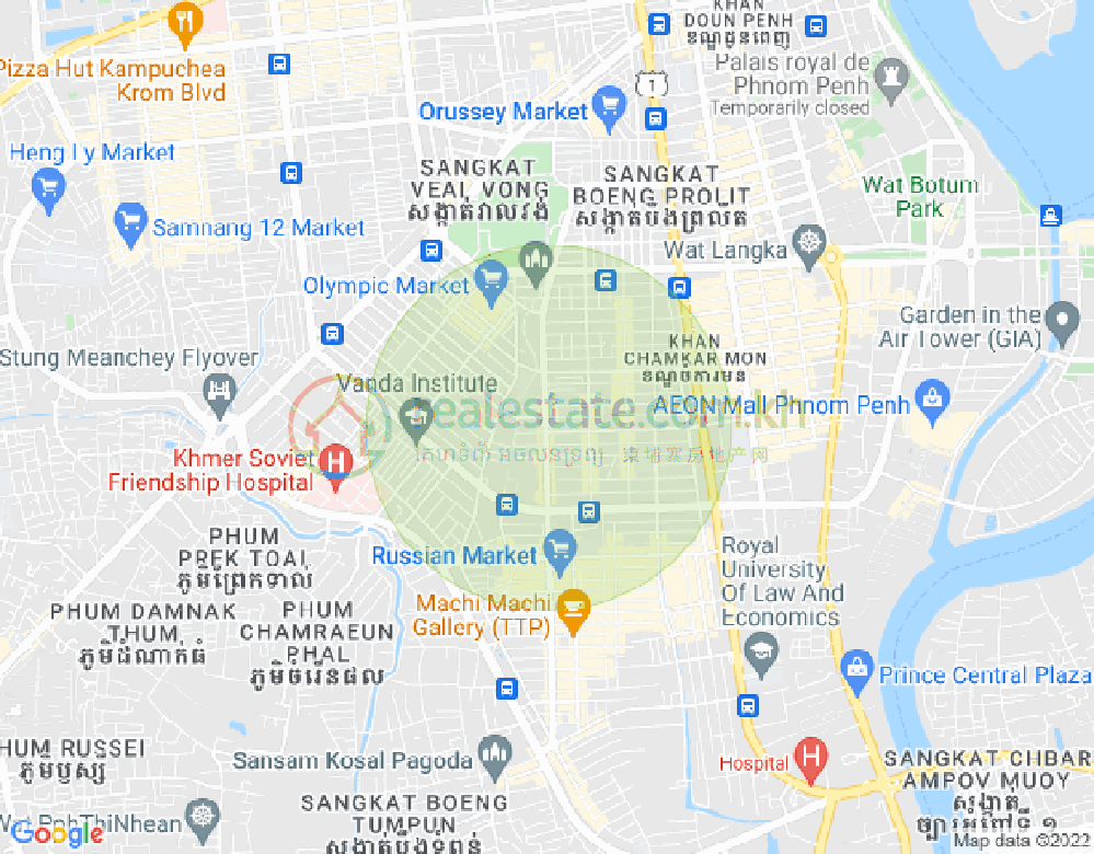 Mapa: BKK 1, Boeng Keng Kang, Phnom Penh