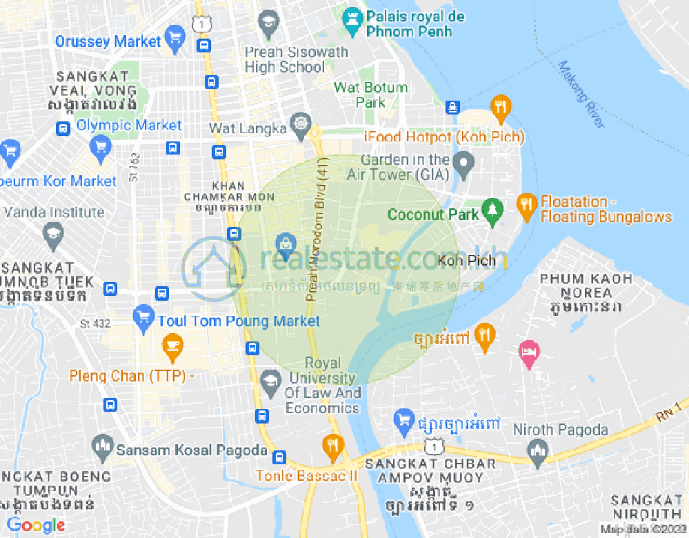 百色河分区, 占卡蒙, 金边地图