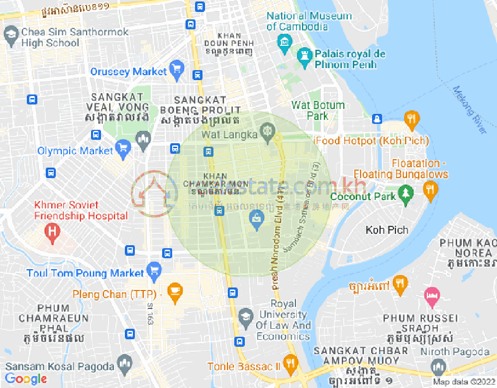 Map of BKK 1, Boeng Keng Kang, Phnom Penh