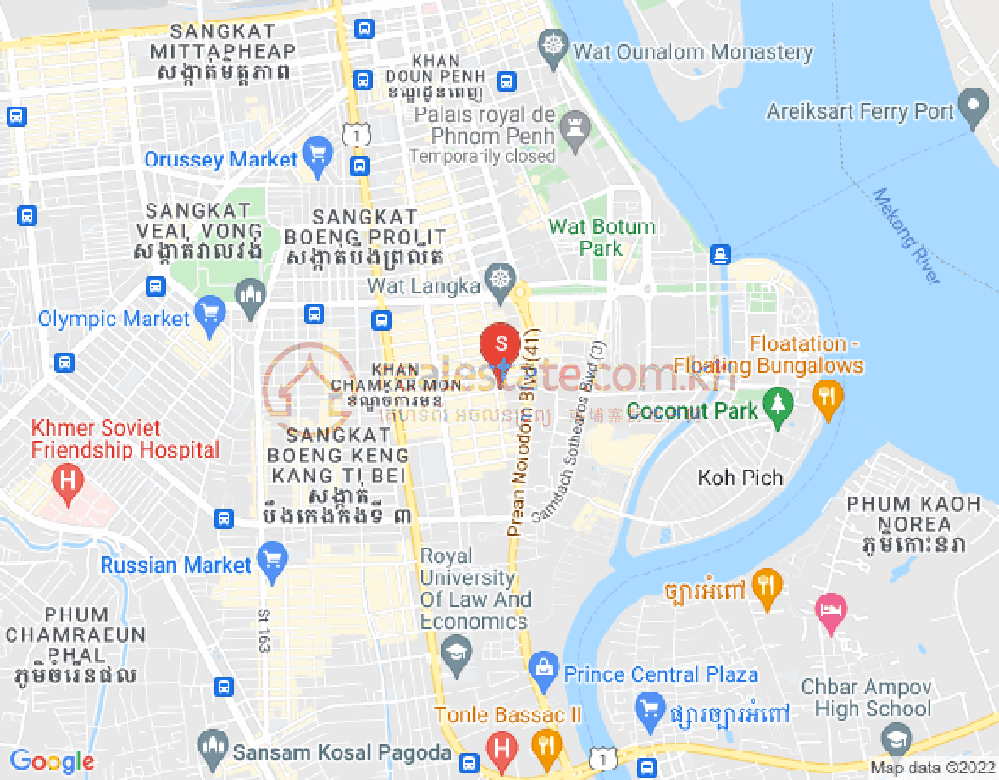 Map of BKK 1, Boeng Keng Kang, Phnom Penh