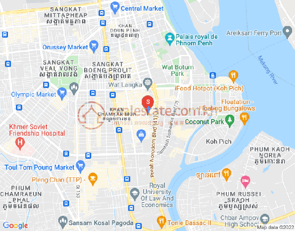 Map of BKK 1, Boeng Keng Kang, Phnom Penh