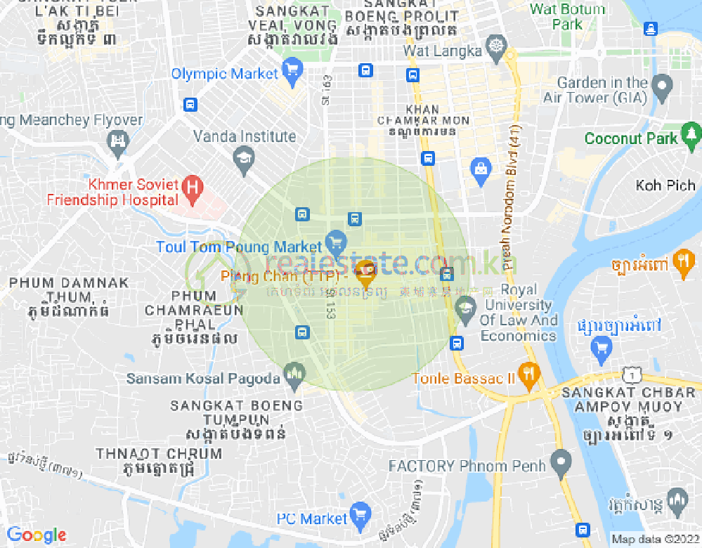 Карта Тул Том Пунг 1, Чамкармон, Пномпень
