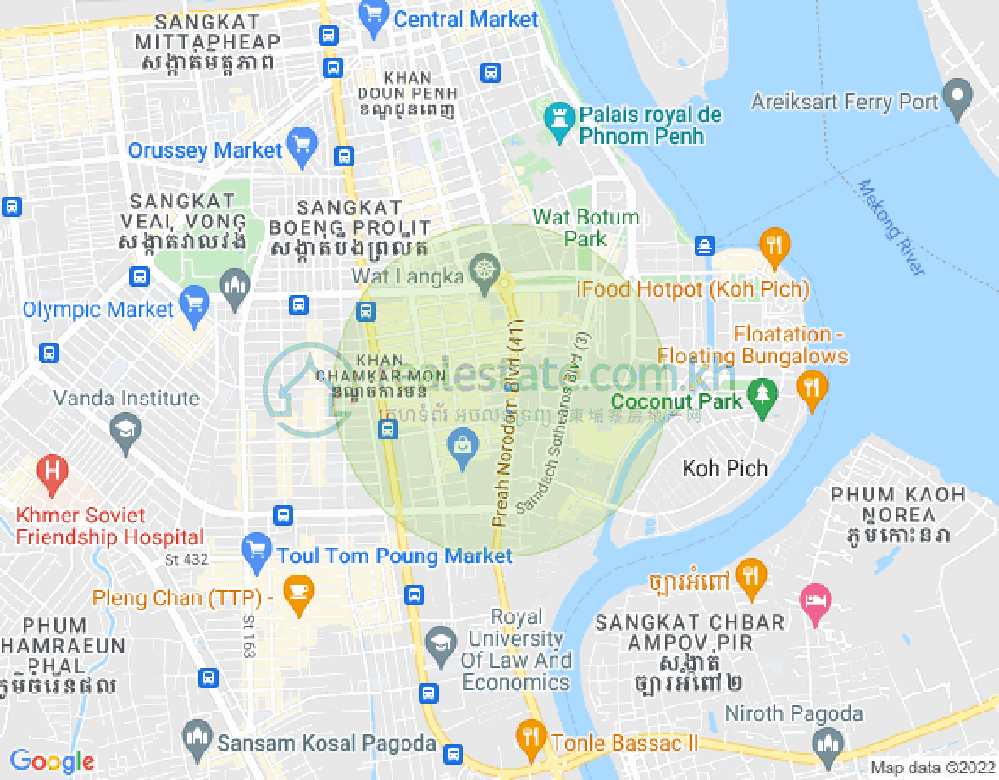 Map of BKK 1, Boeng Keng Kang, Phnom Penh