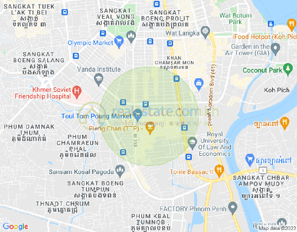 Карта Тул Том Пунг 1, Чамкармон, Пномпень