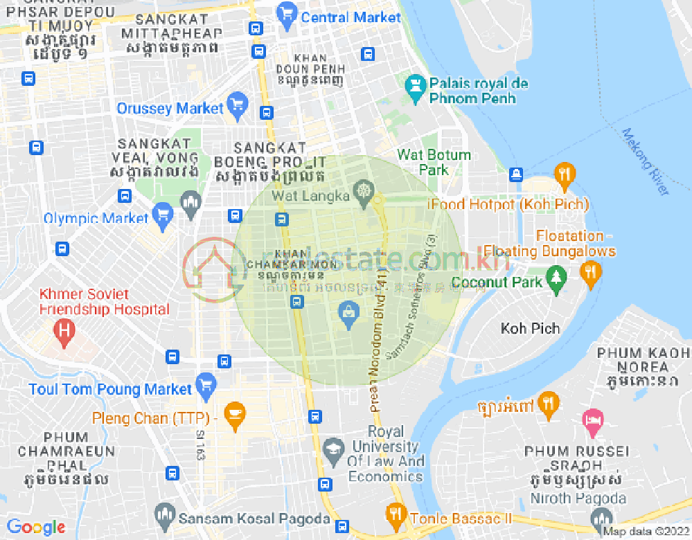 Carte de BKK 1, Boeng Keng Kang, Phnom Penh