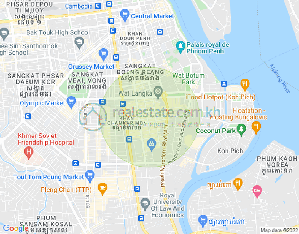 Map of BKK 1, Boeng Keng Kang, Phnom Penh
