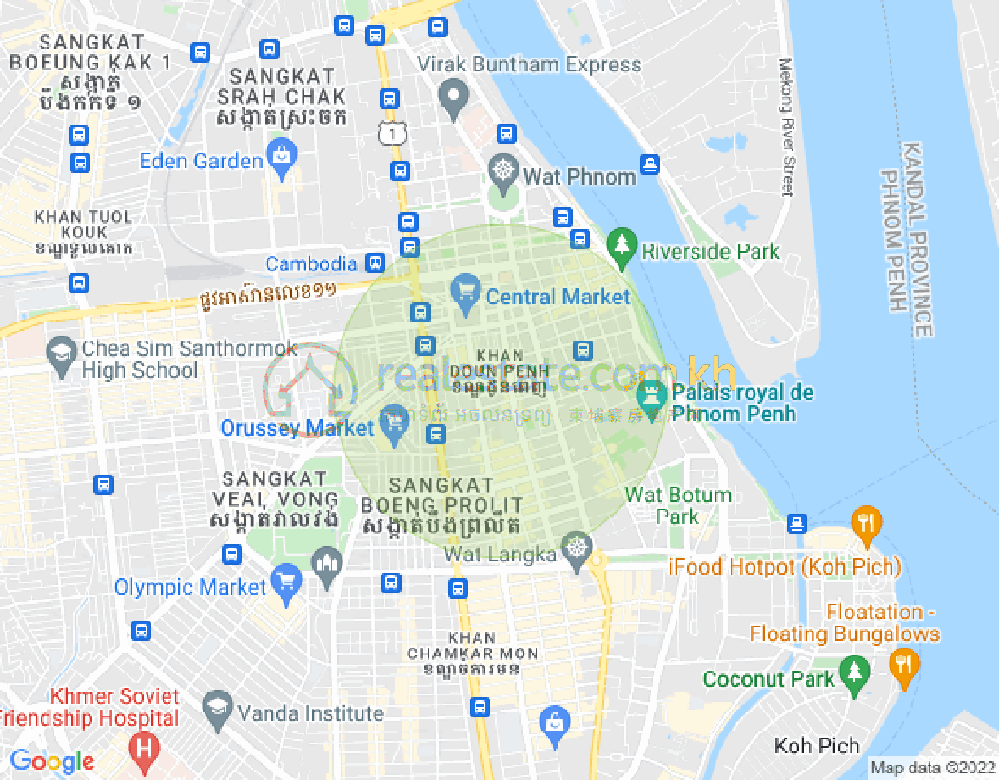 Mapa: Phsar Kandal I, Daun Penh, Phnom Penh
