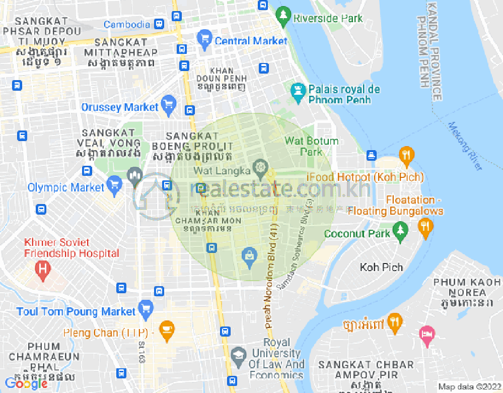 Carte de BKK 1, Boeng Keng Kang, Phnom Penh